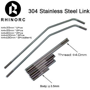 RhinoRC d3.5xM4 304 Stainless Steel Link For Compatible with Yue One LCG Sporty Chassis RC Crawler
