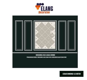 PAKET MOULDING & KACA CERMIN LEBAR DINDING 4.5 METER / DEKORASI DINDING AMERICAN STYLE LANGSUNG PASANG (BERGARANSI)