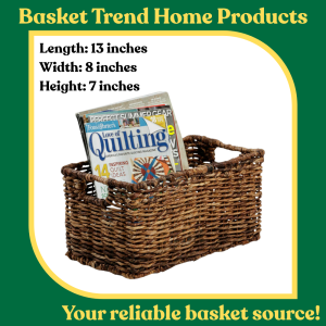 BASKET TREND Rectangular Utility Storage Basket with handles bacbac buri rattan woven organization gift hamper laundry