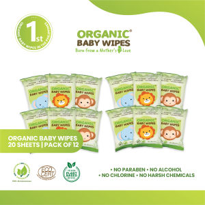 ORGANIC BABY WIPES 20s Nature PACK OF 12