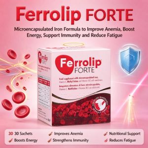 Ferrolip Forte Microencapsulated Iron+Vitamin C+Methyl Folate B12 Lemon Flavour(30 packs)红皇后育血粉补铁剂