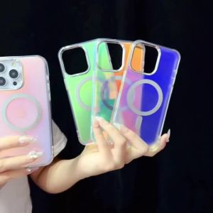 Gradient Colorful Phone Case for iPhone 15 14 13 Pro Max Mobile Phone Cover With Magnetic for iPhone 16 Plus