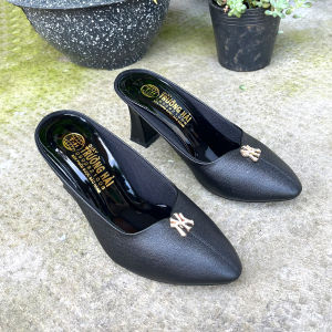 Sục nữ cao gót 7cm 2 màu đenkem Trường Hải da mềm mại S116