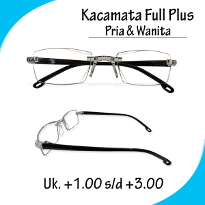KACAMATA BACA PLUS RABUN DEKAT ANTIRADIASI BLUERAY PRIA WANITA LANSIA MODEL TANPA BINGKAI SEMI RIMLESS TERBARU KEKINIAN OPTIK BAYAR DI TEMPAT (UKURAN READY +1.00 SAMPAI +3.00