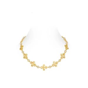 ZOCA Pure 925 Sterling Silver Gold Color Hollow Out Flower Necklace For Women Fine Jewelry Wedding Gift