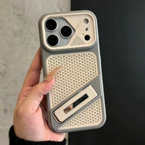 Luxury Armor Heat Dissipation Honeycomb Phone Case For iPhone 17 13 12 11 14 15 16 Pro Max Plus Shockproof Bracket Bumper Cover
