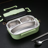 【Delivery Within 2 Days】Stainless Steel Bento Lunch Box Double-layer Lunch Box With Dinnerware Set Leakproof Multi-Compartment Sealed Food Container Microwave Oven Lunch Box For Adult Kids