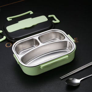 【Delivery Within 2 Days】Stainless Steel Bento Lunch Box Double-layer Lunch Box With Dinnerware Set Leakproof Multi-Compartment Sealed Food Container Microwave Oven Lunch Box For Adult Kids