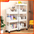 IKEA 2-5 Layers Storage Rack With Wheels Movable Book Shelf Rack Household Kitchen Shelf Rack. 