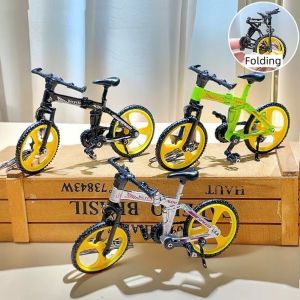 GALLOWAY พับเก็บได้ จักรยานนิ้วมินิ การจำลองแบบจำลอง จักรยานเสือภูเขา ของเล่นแบบจำลองจักรยาน สร้างสรรค์และสร้างสรรค์ โลหะผสมอัลลอยด์ นิ้วจักรยาน ของขวัญสำหรับเด็ก