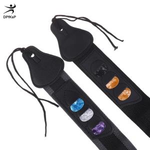 DP👓🧤🎾 Adjustable Electric Guitar Strap With 3 Guitar Picks Holders PU Leather Ends Acoustic Guitar Bass Strap Belt Accessories