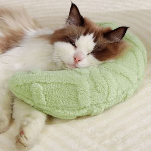 OUTOPEN Moon Shape Cat U-Shaped Pillow Soft Warm Pet Sleeping Pillow Practical Comfortable Pet Calming Toy For Cats Puppy ShihTzu