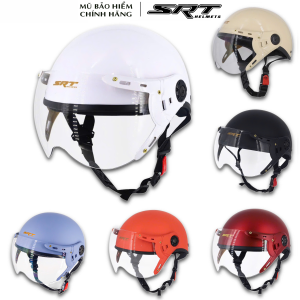 Mũ bảo hiểm nửa đầu có kính lửng chắn gió bảo hành 12 tháng - SRT A12