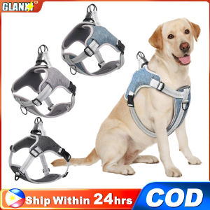 GLANXI【Local Delivery】Pet dog Adjustable Dog Harness Soft Reflective Vest Harness for Medium and Large Dog Thicken Dog Leash with Harness For Big Dogs