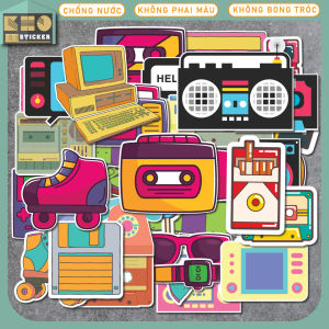 Combo 50 Sticker Vintage Pop Art chống nước sticker dán laptop điện thoại đàn guitar mũ bảo hiểm vali. MSP: ST78
