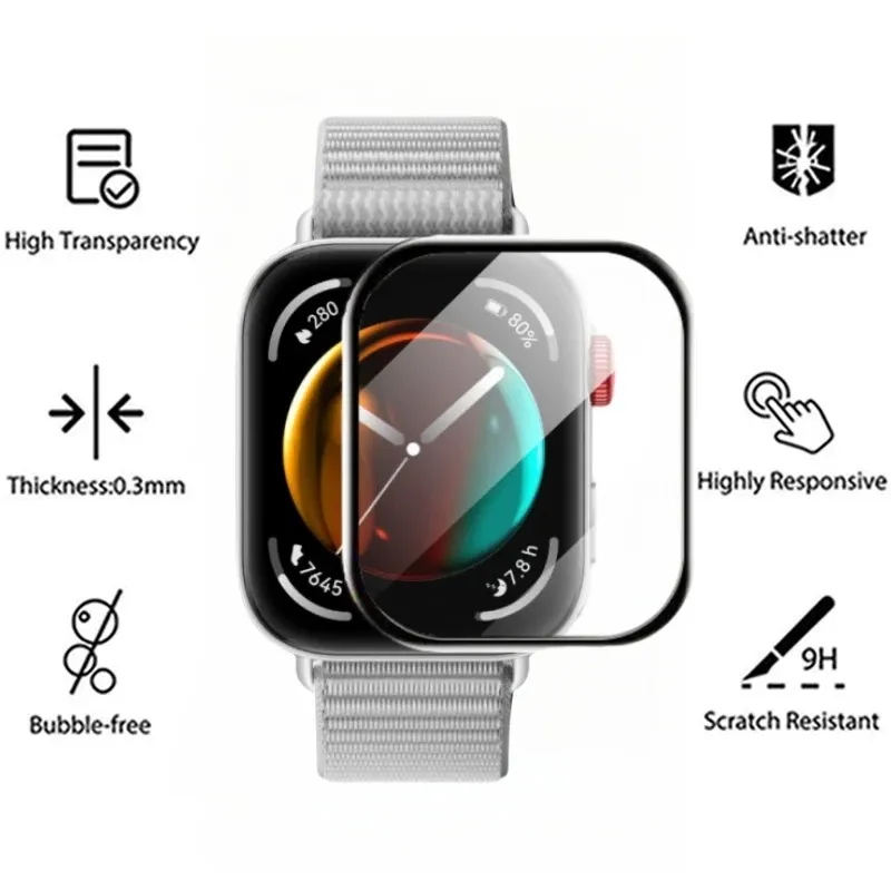 9D Curved Soft Edge Clear Protective Film Smartwatch Full Cover