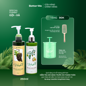 Cặp Gội Xả Bồ Kêt Bưởi Thảo Dược Giảm Gãy Rụng Dưỡng Tóc Chắc Khỏe Đen Bóng Gội 500ml Xả 250ml