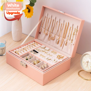 NEST Jewelry Box With Lock Luxury Storage Fashion Velvet Necklace Bracelet Ring Showcase Stackable Storage Organizer