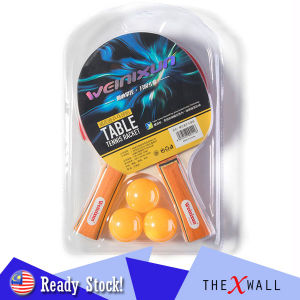 Fast Delivery Table Tennis Ping Pong Bat Beginner Set (2 bats + 3 balls)