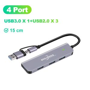 Hub goojodoq USB 3.0 Type C mở rộng cổng PD đầu đọc thẻ thích hợp cho laptop