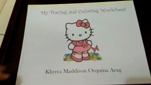 Tracing and Coloring Worksheet for preschoolers and kindergartens