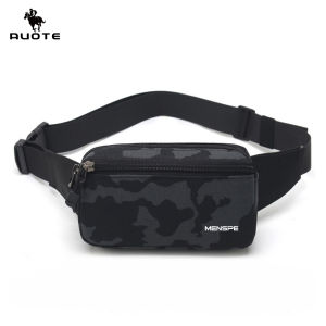 AUOTE Men Sports Waist Bag Fashion Men Bag Chest Bag Shoulder Bag Sports Bag Waterproof Oxford Dual Zipper Large Capacity Design Running Bum Bag Portable Gym Bag for Running Cycling Hiking Walking