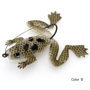 CHLOCH 5.2g/6cm Durable Lifelike Artificial Soft Fishing Lures Spinner Sinking Rubber Frog Bass Bait