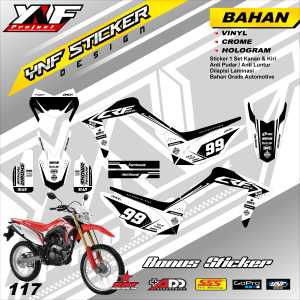 118 STIKER MOTOR CRF150L STRIPING PUTIH LIST MOTOR HONDA CRF150 SEMI FULL DECAL