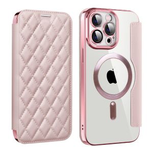 iPhone18Promax Phone case elegant and stylish with magnetic attachment suitable for devices 16 Creative diamond-patterned leather cardholder