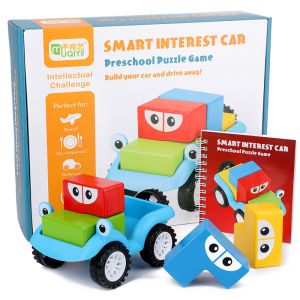Todokids Montessori Wooden Variety Car Puzzle Games Creative Funny Games for Kids 48 Challenge with Solution Interactive IQ Training Toy