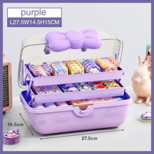 2023 New High-Colour Guca Sticker Storage Box Childrens Toys Desktop Large-Capacity Three-Layer Creative Storage Box Practical Hair Accessory Storage Box 3-layer Organizer Childrens Hair Clip Storage Box