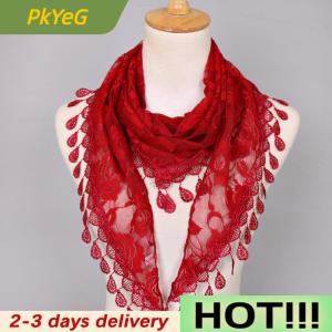 PkYeG Triangle Veil Scarf Blended Jacquard Rose Shawls For Women Muslim Church Prayer Wedding Shawls Headband