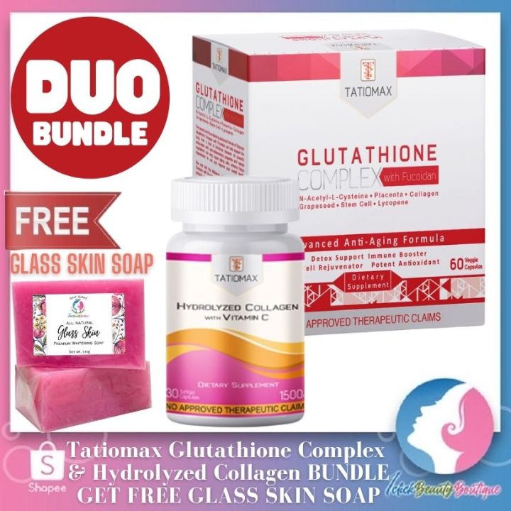 Tatiomax Glutathione Complex with Hydrolyzed Collagen Double the Glow Bundle