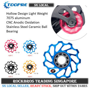 SG Delivery Toopre Bicycle Jockey Wheel Bicycle Pulley wheel 11 teeth Ceramic Bearing Pulley wheel bicycle Rear Derailleur pully Road Bike Guide Roller bicycle parts
