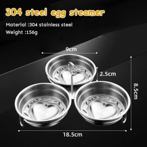 Egg Cooker 304 Stainless Steel 3-in-1 Steamer Pan Round Molds Nonstick Kitchen Cooking Utensils
