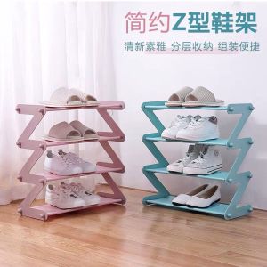 Multi-layer Z Shape 4 Layer Shoe Rack Cabinet Storage Organizer Multipurpose Portable Rak Kasut Fifty Seven 57 Z