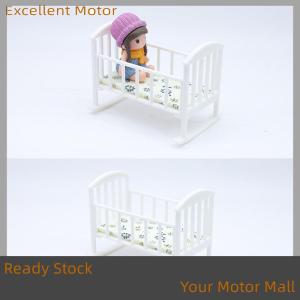 Excellent Ready Stock 1 12 Dollhouse Mini Cradle Baby Bed Rocking Bed Model Dollhouse Simulation Furniture Decoration Dolls House Accessories Play Toy