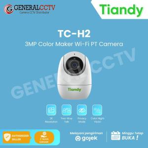Tiandy TC-H2 3MP Kamera IP Wi-Fi PT Color Night Vision dengan Resolusi 2K dan Mode Privacy
