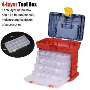 4 Layers Toolbox Multifunctional Portable Hardware Toolbox Large Empty Box