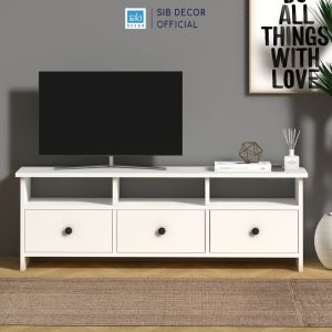 Kệ Tivi Màu Trắng 3 Cánh Sole Thương Hiệu SIB Décor TV88