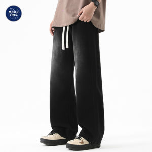 COD Muqiu Mens Clothing 🥰 2025 Spring New American High Street Retro Jeans Mens Trend Brand Loose Straight Wide Leg PantsGHFDGFJHGD