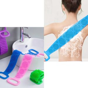 Extra Long Silicone Bath Towel Body Cleaning Scrubbing Rubbing