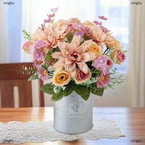 [COD] xingtu 1PC Artificial Rose Flowers Wedding Home Bedroom Decor Bridal Bouquet Garden Silk Dahlia Hydrangeas Vase For Board Outdoors