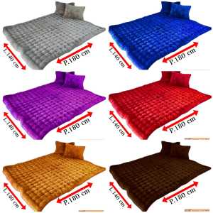 KASUR LANTAI BULU GENDER SUPER JUMBO FREE 2 BANTAL SIZE 180X140 TEBAL 10CM