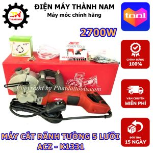 Máy Cắt Xẻ Tạo Rãnh Tường 5 Lưỡi ACZ K1331 - Công Suất 2700W - Đầy Đủ Phụ Kiện - Bảo Hành 6 Tháng