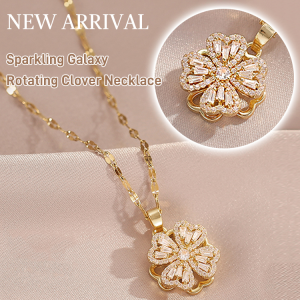 Fashionable and light luxury rotatable clavicle chain fourleaf clover necklace
