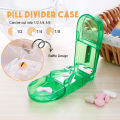 Portable Medicine Cutter Pill Cutter Box Tablet Splitter Storage Case Tablet Separator Dispenser Compartment Box. 