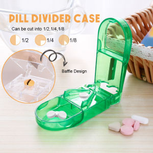 Pill Cutter Box Caplets Medicine Dose Tablet Cutter Splitter Divide Pill Splitter Storage Compartment Storage Box Dispenser Compartment Box Pemotong Ubat 切药盒| DaQueen