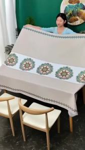 VITAHOME Table Cloth Water Proof PVC Dining Tablecloth Vintage Flower Lapik Meja Alas Meja Makan   4 To 6 Kerusi