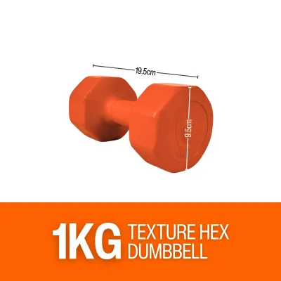 1PC 1KG / 1.5KG / 2KG / 2.5KG / 3KG Fitness Neoprene Dumbbell Hexagon Gym Exercise Home Weight Random Colour 啞鈴健身房